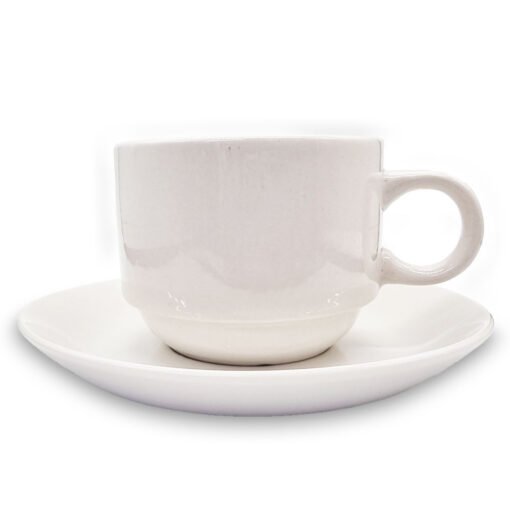 Set De 12 Tazas Café con Plato de Porcelana 100cc