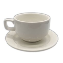 Taza Blanca Apilable con Plato