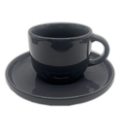 Taza Gris con Plato